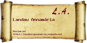 Landau Annamária névjegykártya